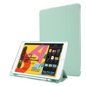 For iPad 10.2 2021 / 2020 / 2019 Airbag Horizontal Flip Leather Case with Three-fold Holder & Pen Holder(Mint Green) (OEM)