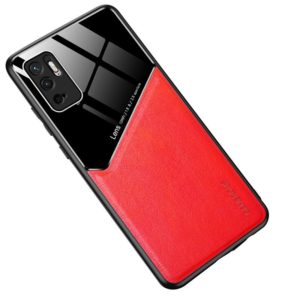 For Xiaomi Redmi Note 10 5G All-inclusive Leather + Organic Glass Protective Case with Metal Iron Sheet(Red) (OEM)