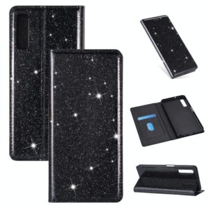 For Samsung Galaxy A7 (2018) / A750 Ultrathin Glitter Magnetic Horizontal Flip Leather Case with Holder & Card Slots(Black) (OEM)