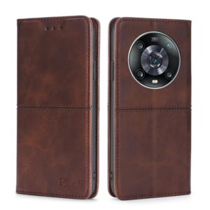 For Honor Magic4 Pro Cow Texture Magnetic Horizontal Flip Leather Phone Case(Dark Brown) (OEM)