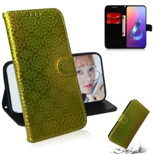 For Asus Zenfone 6 ZS630KL Solid Color Colorful Magnetic Buckle Horizontal Flip PU Leather Case with Holder & Card Slots & Wallet & Lanyard(Gold) (OEM)
