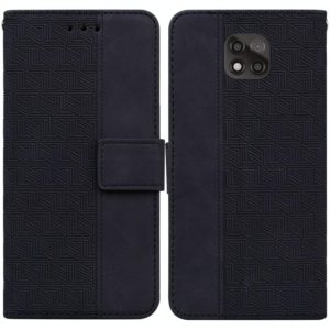 For Motorola Moto G Power 2021 Geometric Embossed Leather Phone Case(Black) (OEM)