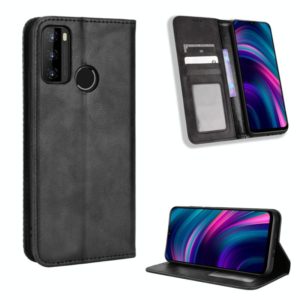 For BLU G51 Plus Magnetic Buckle Retro Texture Leather Phone Case(Black) (OEM)
