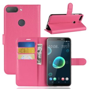 For HTC Desire 12+ Litchi Texture Horizontal Flip Leather Case with Wallet & Holder & Card Slots(Rose Red) (OEM)