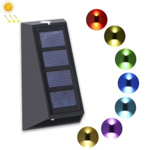 2 PCS N771 Solar Wall Light Up And Down Lights Outdoor Wall Lights Garden Light(Colorful Light) (OEM)