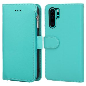 For Huawei P30 Pro Microfiber Zipper Horizontal Flip Leather Case(Green) (OEM)