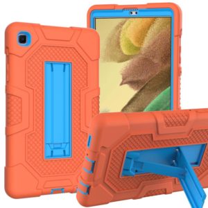 For Samsung Galaxy Tab A7 Lite T220 / T225 Contrast Color Robot Shockproof Silicone + PC Protective Case with Holder(Orange Blue) (OEM)