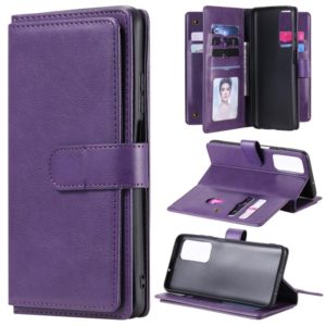 For Huawei Honor Play4 / Maimang 9 Multifunctional Magnetic Copper Buckle Horizontal Flip Solid Color Leather Case with 10 Card Slots & Wallet & Holder & Photo Frame(Purple) (OEM)