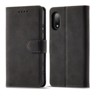 For Sony Xperia Ace II Frosted Anti-theft Brush Horizontal Flip Leather Phone Case(Black) (OEM)