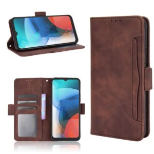 For Motorola Moto E7 Skin Feel Calf Pattern Horizontal Flip Leather Case with Holder & Card Slots & Photo Frame(Brown) (OEM)