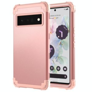 For Google Pixel 6 Pro 3 in 1 Shockproof PC + Silicone Protective Phone Case(Rose Gold) (OEM)