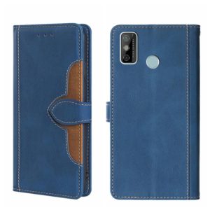For Tecno Spark 6 GO Skin Feel Straw Hat Magnetic Buckle Leather Phone Case(Blue) (OEM)