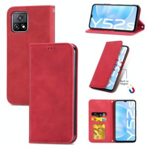 For vivo Y52S Retro Skin Feel Business Magnetic Horizontal Flip Leather Case With Holder & Card Slots & Wallet & Photo Frame(Red) (OEM)