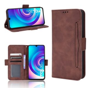 For TCL 30 5G / 30+ Skin Feel Calf Texture Card Slots Leather Phone Case(Brown) (OEM)