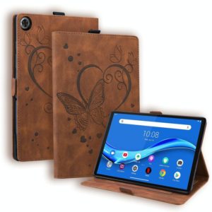 For Lenovo Tab M10 HD (Gen 2) 2020 10.1 TB-X306F Love Butterfly Pattern Horizontal Flip Leather Case with Holder(Brown) (OEM)