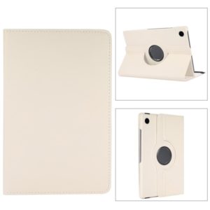 For Samsung Galaxy Tab A8 360 Degree Rotation Litchi Texture Tablet Leather Case with Holder & Sleep / Wake-up Function(White) (OEM)