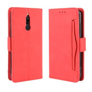 For Xiaomi Redmi 8 Wallet Style Skin Feel Calf Pattern Leather Case with Separate Card Slot(Red) (OEM)