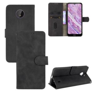 For Nokia C10 Solid Color Skin Feel Magnetic Buckle Horizontal Flip Calf Texture PU Leather Case with Holder & Card Slots & Wallet(Black) (OEM)