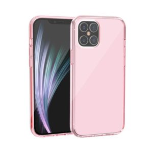 For iPhone 12 / 12 Pro Shockproof Terminator Style Transparent Protective Case(Pink) (OEM)