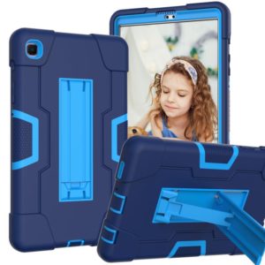 For Samsung Galaxy Tab A7 Lite T225 Contrast Color Robot Shockproof Silicone + PC Protective Case with Holder(Navy Blue + Blue) (OEM)