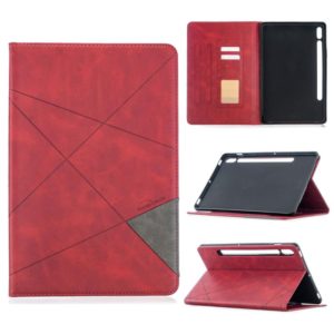 For Samsung Galaxy Tab S8 / Galaxy Tab S7 T870 Rhombus Texture Horizontal Flip Magnetic Leather Case with Holder & Card Slots(Red) (OEM)