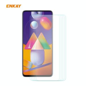 For Samsung Galaxy M31s 5 PCS ENKAY Hat-Prince 0.26mm 9H 2.5D Curved Edge Tempered Glass Film (ENKAY) (OEM)