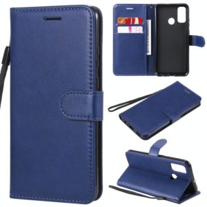 For Huawei P smart 2020 Solid Color Horizontal Flip Protective Leather Case with Holder & Card Slots & Wallet & Lanyard(Blue) (OEM)