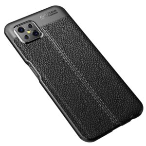 For OPPO A92s Litchi Texture TPU Shockproof Case(Black) (OEM)