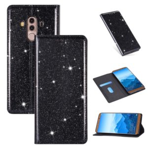 For Huawei Mate 10 Pro Ultrathin Glitter Magnetic Horizontal Flip Leather Case with Holder & Card Slots(Black) (OEM)