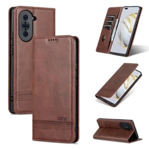 For Huawei nova 10 AZNS Magnetic Calf Texture Flip Leather Phone Case(Dark Brown) (AZNS) (OEM)