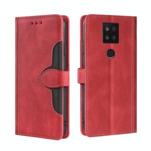 For Sharp Aquos Sense 4 Plus Skin Feel Straw Hat Magnetic Buckle Leather Phone Case(Red) (OEM)