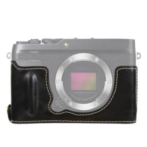 1/4 inch Thread PU Leather Camera Half Case Base for FUJIFILM XE4 (Black) (OEM)