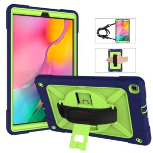 For Galaxy Tab A 10.1 (2019) T510 Contrast Color Silicone + PC Combination Case with Holder(Navy Blue + Olivine) (OEM)