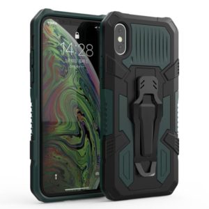 For iPhone XS Max Machine Armor Warrior Shockproof PC + TPU Protective Case(Dark Green) (OEM)