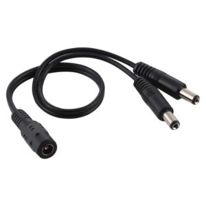 5.5 x 2.1mm 1 to 2 Female to Male Plug DC Power Splitter Adapter Power Cable, Cable Length: 30cm(Black) (OEM)