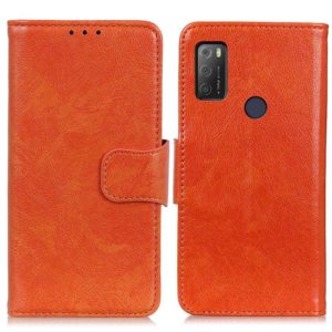 For Alcatel 1S (2021) Nappa Texture Horizontal Flip Leather Case with Holder & Card Slots & Wallet(Orange) (OEM)