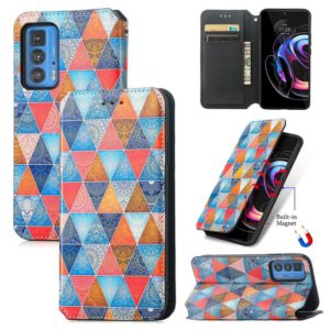 For Motorola Edge 20 Pro Colorful Magnetic Horizontal Flip PU Leather Case with Holder & Card Slot & Wallet(Rhombus Mandala) (OEM)