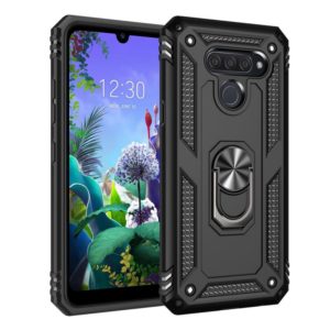 For LG K50 & Q60 Shockproof TPU + PC Protective Case with 360 Degree Rotating Holder(Black) (OEM)