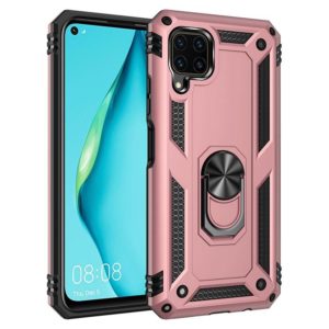 For Huawei P40 Lite Shockproof TPU + PC Protective Case with 360 Degree Rotating Holder(Rose Gold) (OEM)