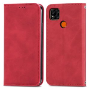 For Xiaomi Redmi 9A Retro Skin Feel Business Magnetic Horizontal Flip Leather Case With Holder & Card Slots & Wallet & Photo Frame(Red) (OEM)