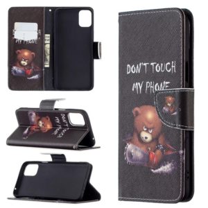 For LG K42 Colored Drawing Pattern Horizontal Flip Leather Case with Holder & Card Slots & Wallet(Bear) (OEM)