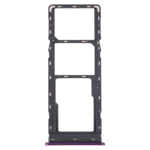 For Tecno Spark 4 Lite KC8S SIM Card Tray + SIM Card Tray + Micro SD Card Tray (Purple) (OEM)