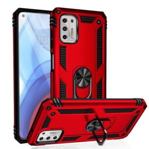For Motorola Moto G Stylus (2021) Shockproof TPU + PC Protective Case with 360 Degree Rotating Holder(Red) (OEM)
