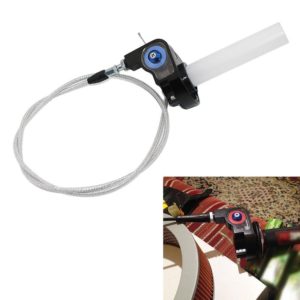 Off-road Motorcycle Modified 22mm Handle Throttle Clamp Hand Grip Big Torque Oil Visual Throttle Accelerator for with Cable(Blue with Silver Throttle Cable) (OEM)