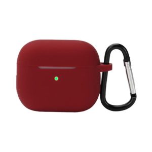 Wireless Earphone Silicone Protective Case with Hook for AirPods 3(Wine Red) (OEM)