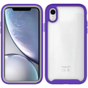 For iPhone XR Starry Sky Solid Color Series Shockproof PC + TPU Protective Case(Purple) (OEM)