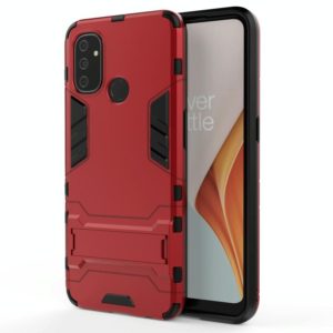 For OnePlus Nord N100 Shockproof PC + TPU Protective Case with Hidden Holder(Red) (OEM)