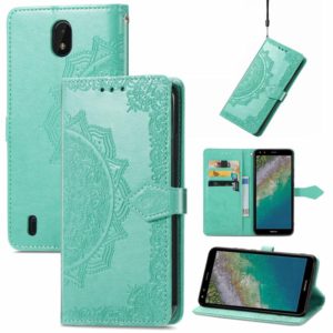 For Nokia C01 Plus Mandala Embossing Pattern Horizontal Flip Leather Case with Holder & Card Slots & Wallet & Lanyard(Green) (OEM)