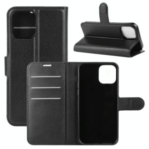 For iPhone 12 mini Litchi Texture Horizontal Flip Protective Case with Holder & Card Slots & Wallet(Black) (OEM)