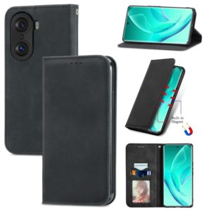 For Honor 60 Pro Retro Skin Feel Magnetic Horizontal Flip Leather Phone Case(Black) (OEM)